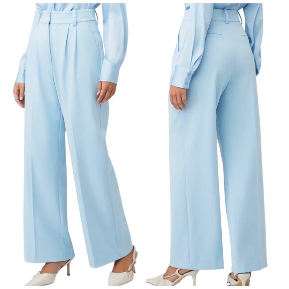 Favorite Daughter The Favorite Pant Sky Blue Wide Leg Trousers Size 10 - Picture 1 of 6